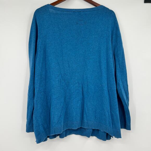 Talbots plus size Women’s Sweater Small Knit Pullover French Bulldog Dog Blue 3X - Picture 2 of 8